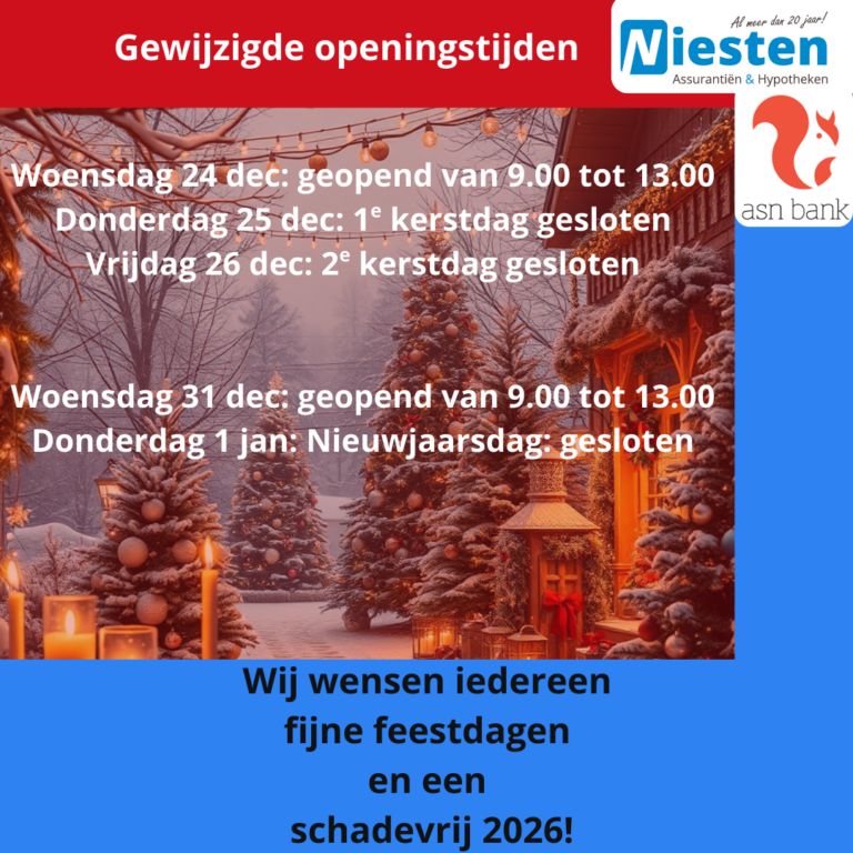 gewijzigde openingstijden